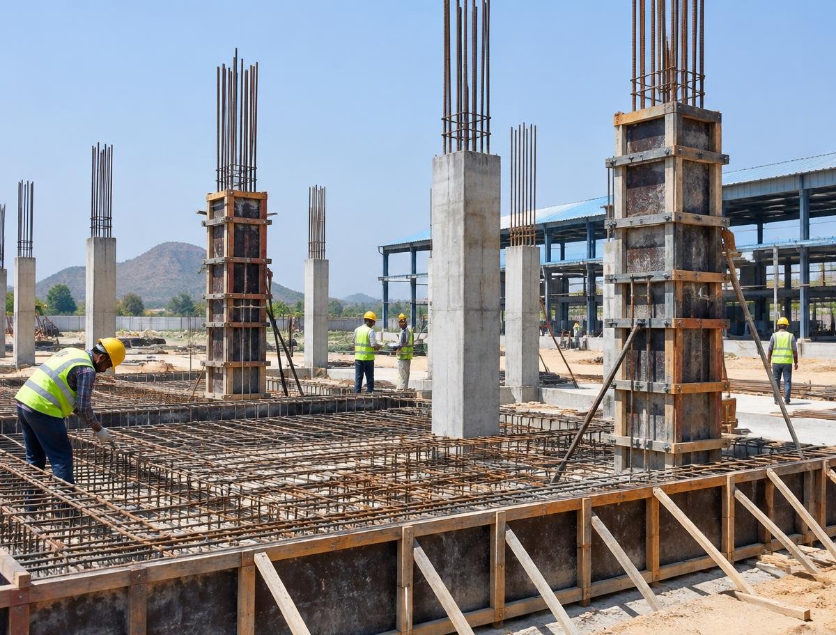 Civil Engineering work at an Indian engineering site